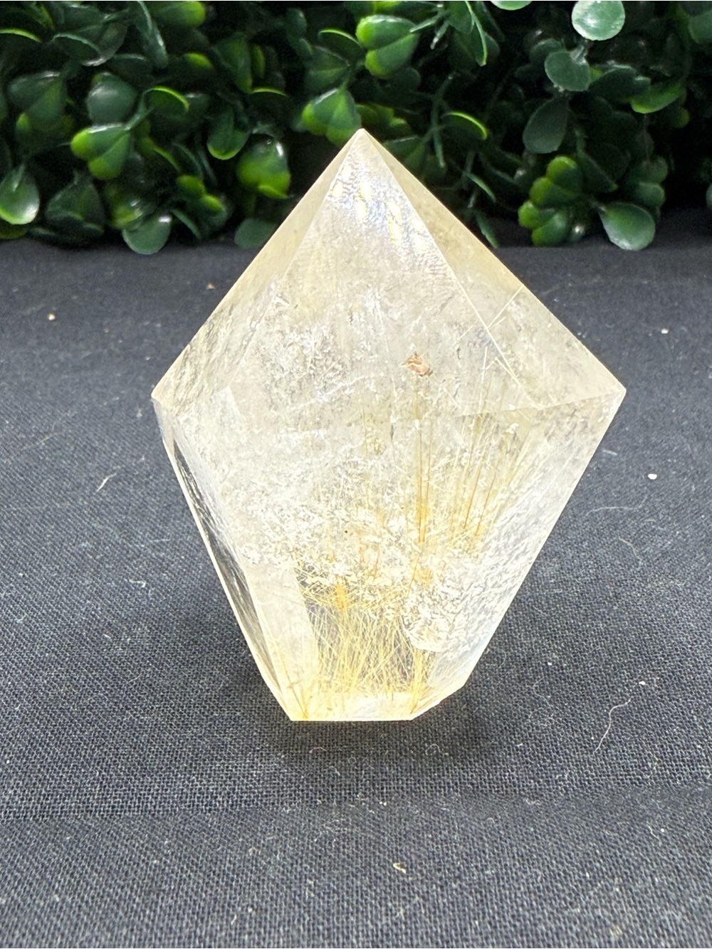 Golden Rutilated Quartz Crystal Point - Picture 9 of 9